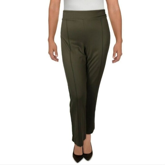 Jones New York Women's Pull On Pintuck Straight Wide Leg Soft Pants Green Size S - Picture 1 of 10